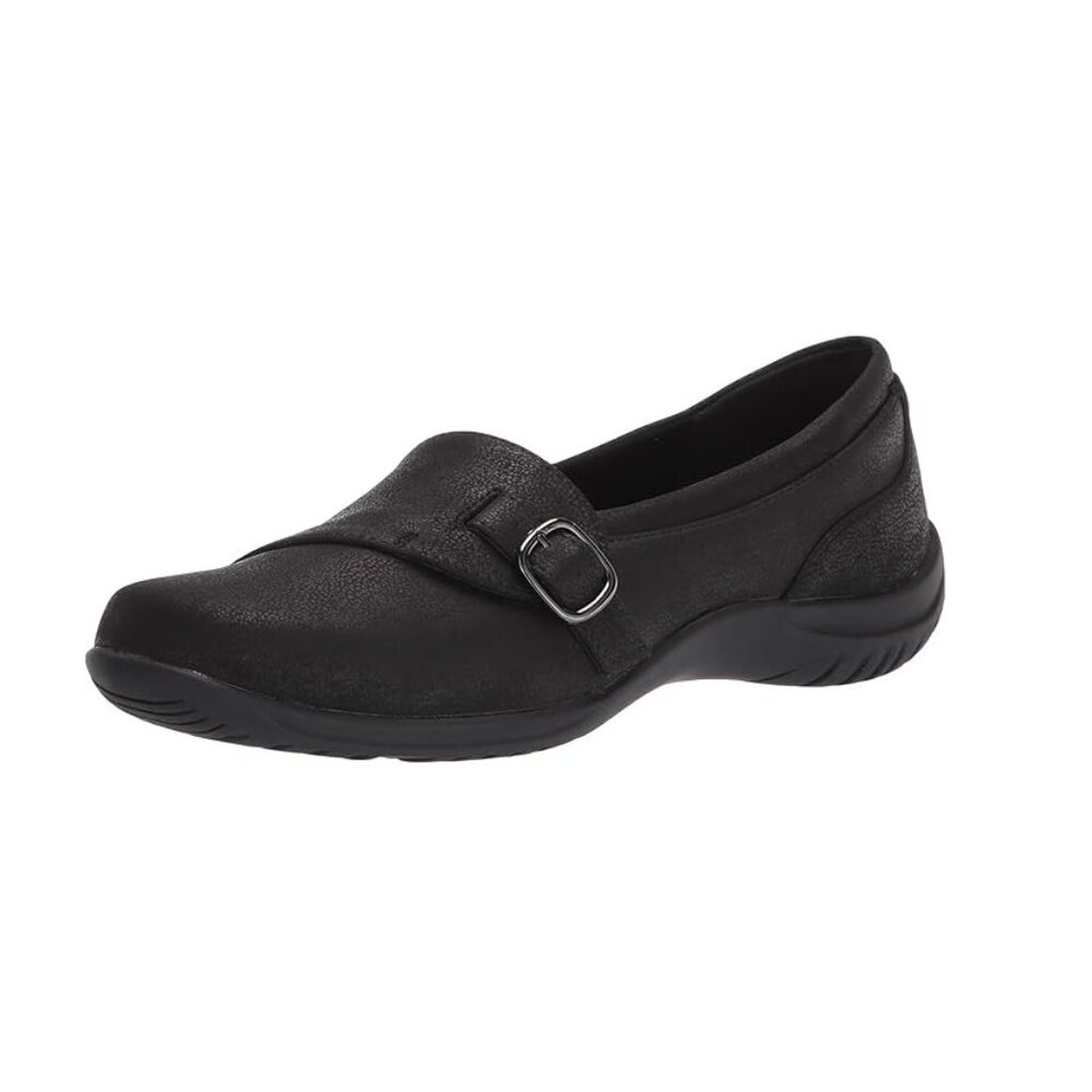NiB Easy Street Women's Cinnamon Slip On Walking Shoe Black Size 7 W $80 RY1320
